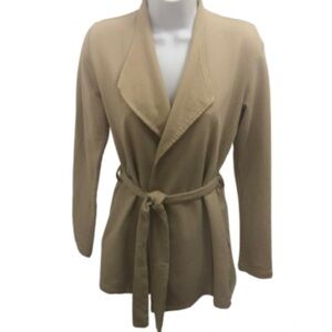 SYNERGY ORGANIC CLOTHING TAN JACKET • BELTED • Sz S